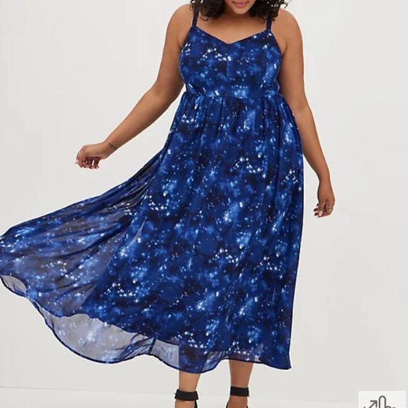 torrid Dresses & Skirts - NWOT Torrid 3X Maxi Dress Chiffon Galaxy Blue